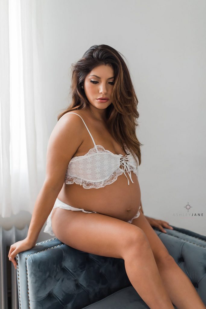 Stunning Maternity Boudoir Session with Ashley Jane Photography