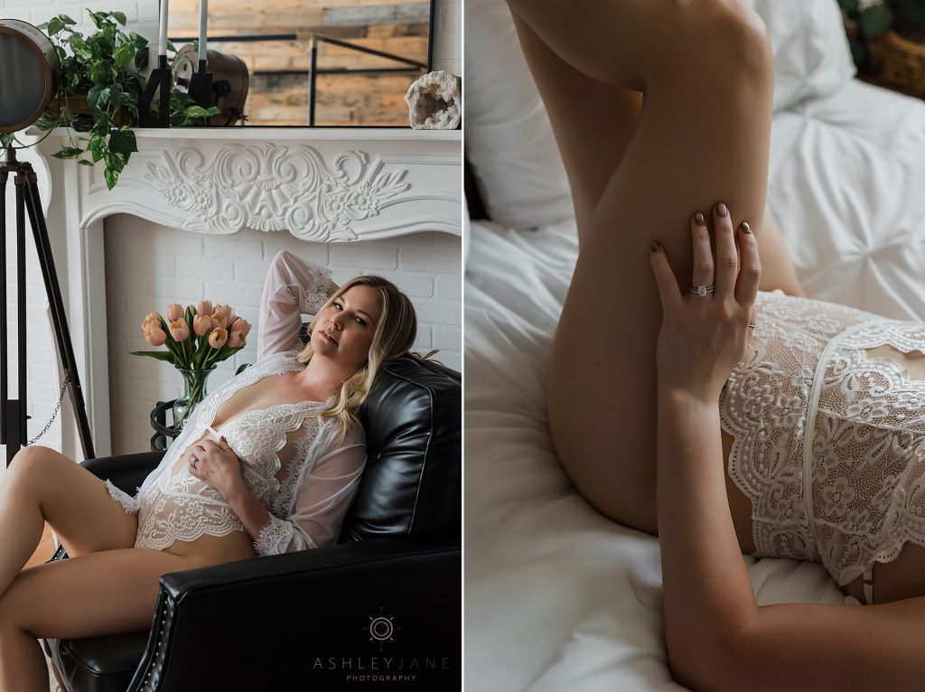 Confident woman during an empowering boudoir photography session in Orlando