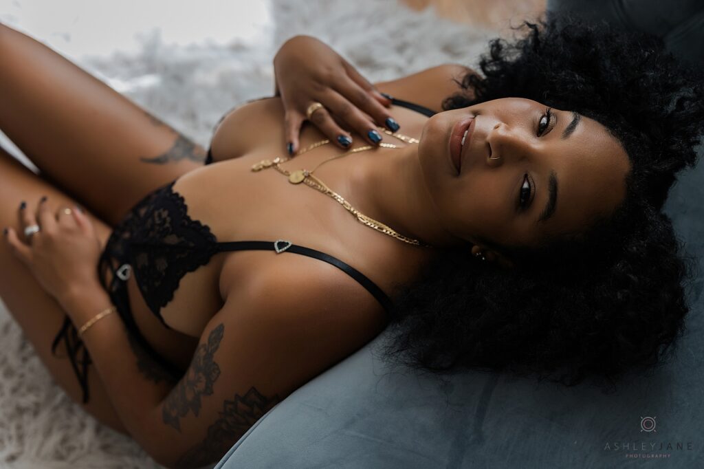 Postpartum boudoir session Sanford Florida confident woman